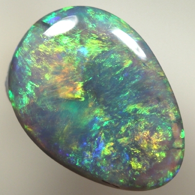 SOLID BLACK OPAL Bright orange and green over blue, always showing colour